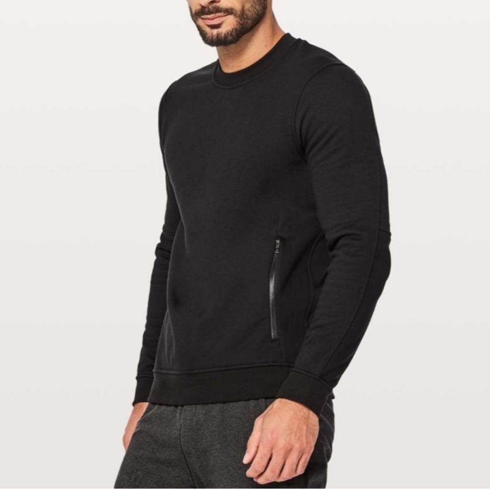 17. Lululemon Ritual Crewneck Pullover Sweatshirt Black Men’s M